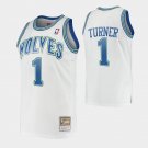 Men's Minnesota Timberwolves #1 Anthony Edwards Jersey White Throwback Classics