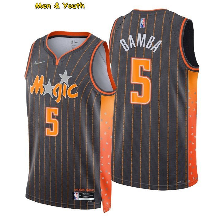 Men's Orlando Magic #5 Mohamed Bamba Jersey 2022 75th Diamond City Edition Basketball