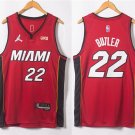 Men's Miami Heat #22 Jimmy Butler Jersey 75th Anniversary Diamond 2022 Red Statement