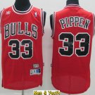 Men's Chicago Bulls #33 Scottie Pippen Jersey Red Throwback Basketball