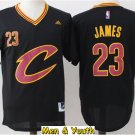 Men's Cleveland Cavaliers #23 Lebron James Short Sleeve Throwback Jersey Black