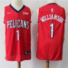 Men's New Orleans Pelicans #1 Zion Williamson Basketball Swingmen Jersey Statement Red