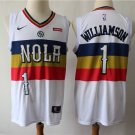 Men's New Orleans Pelicans #1 Zion Williamson Jersey White Earned Edition