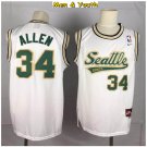 Men's Seattle Sonics #34 Ray Allen Jersey White Throwback Basketball