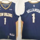 Men's New Orleans Pelicans #1 Zion Williamson Jersey 2023 Icon Edition Navy with no.6 Patch