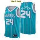Men's Charlotte Hornets #24 Mason Plumlee Jersey 75th Diamond 2022 Teal Icon Edition