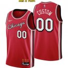 Men's Chicago Bulls #00 Custom Name Number Jersey 75th Diamond 2022 Red City Edition