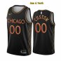 Men's Chicago Bulls #00 Custom Name Number Jersey 2021 Black City Edition Basketball