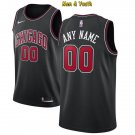 Men's Chicago Bulls #00 Custom Name Number Jersey Black Statement Edition Basketball