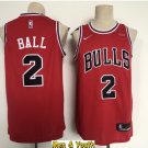 Men's Chicago Bulls #2 Lonzo Ball Jersey Red Icon Edition Swingman Basketball