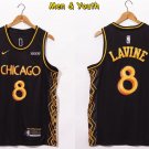 Men's Chicago Bulls #8 Zach LaVine Jersey 2021 Black City Edition Swingman Basketball