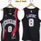 Men's Chicago Bulls #8 Zach LaVine Jersey Black Fashion Swingman Basketball