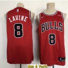 Men's Chicago Bulls #8 Zach LaVine Jersey Red Icon Edition Swingman Basketball
