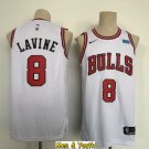 Men's Chicago Bulls #8 Zach LaVine Jersey White Association Edition Swingman Basketball