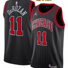 Men's Chicago Bulls #11 DeMar DeRozan Jersey Black Pinstripe Swingman Basketball