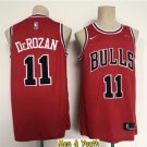 Men's Chicago Bulls #11 DeMar DeRozan Jersey Red Icon Edition Swingman Basketball