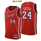 Men's Chicago Bulls #24 Javonte Green Jersey 75th Diamond 2022 Red City Edition Basketball