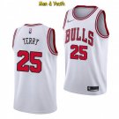 Men's Chicago Bulls #25 Dalen Terry Jersey 75th Diamond 2022 Draft White Association Edition