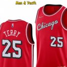 Men's Chicago Bulls #25 Dalen Terry Jersey 75th Diamond 2022 Red City Edition Basketball