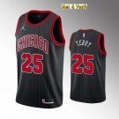Men's Chicago Bulls #25 Dalen Terry Jersey 2022 Draft Black Pinstripe Swingman Basketball