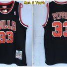 Men's Chicago Bulls #33 Scottie Pippen Jersey Black Classics Throwback Basketball