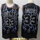 Men's Chicago Bulls #33 Scottie Pippen Jersey Black Lighting Classics Basketball