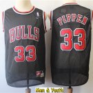 Men's Chicago Bulls #33 Scottie Pippen Jersey Black Throwback Basketball