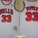 Men's Chicago Bulls #33 Scottie Pippen Jersey White Classics Throwback Basketball