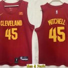 Men's Cleveland Cavaliers #45 Donovan Mitchell Jersey 2023 Wine Icon Edition Basketball