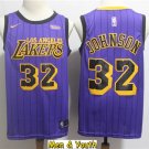 Men's Los Angeles Lakers #32 Magic Johnson Jersey Purple 2019 City Edition Basketball
