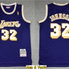 Men's Los Angeles Lakers #32 Magic Johnson Jersey Purple Gold Classics Basketball