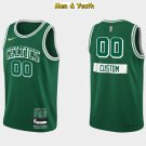 Men's Boston Celtics #00 Custom Name Number Jersey 75th Diamond 2022 Green City Edition