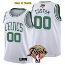 Men's Boston Celtics #00 Custom Name Number Jersey 2022 Finals White Association Edition