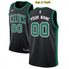 Men's Boston Celtics #00 Custom Name Number Jersey Black Swingman Basketball