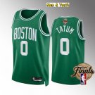 Men's Boston Celtics #0 Jayson Tatum Jersey Green Icon 2022 Finals Swingman Basketball