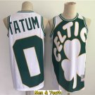 Men's Boston Celtics #0 Jayson Tatum Jersey White Big Face Classics Swingman Basketball