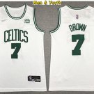 Men's Boston Celtics #7 Jaylen Brown Jersey 75th 2022 White Association Swingman Basketball