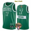 Men's Boston Celtics #7 Jaylen Brown Jersey Green City 2022 Finals Swingman Basketball