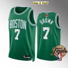 Men's Boston Celtics #7 Jaylen Brown Jersey Green Icon 2022 Finals Swingman Basketball
