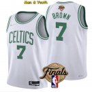 Men's Boston Celtics #7 Jaylen Brown Jersey White Association 2022 Finals Basketball