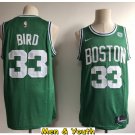 Men's Boston Celtics #33 Larry Bird Basketball Jersey Green