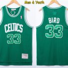 Men's Boston Celtics #33 Larry Bird Jersey Green Snakeskin Classics Swingman Basketball