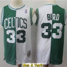 Men's Boston Celtics #33 Larry Bird Jersey Green_White Split Classics Swingman Basketball