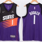 Men's & Youth Phoenix Suns #1 Devin Booker Jersey Purple 1990s' Throwback Swingman Basketball