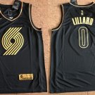 Men's & Youth Portland Trail Blazers #0 Damian Lillard Black Gold Edition Jersey Stitched
