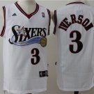 Men's & Youth Sixers #3 Allen Iverson White Throwback Basketball Jersey Stitched