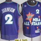 Men's 1995 All-Star Game #2 Larry Johnson Jersey Purple Classics Basketball Throwback