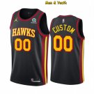 Men's Atlanta Hawks #00 Custom Name Number Jersey 2021 Black Statement Basketball