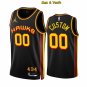 Men's Atlanta Hawks #00 Custom Name Number Jersey 2023 Black Statement Edition