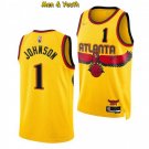 Men's Atlanta Hawks #1 Jalen Johnson Jersey 2022 75th Diamond Gold City Edition Basketball